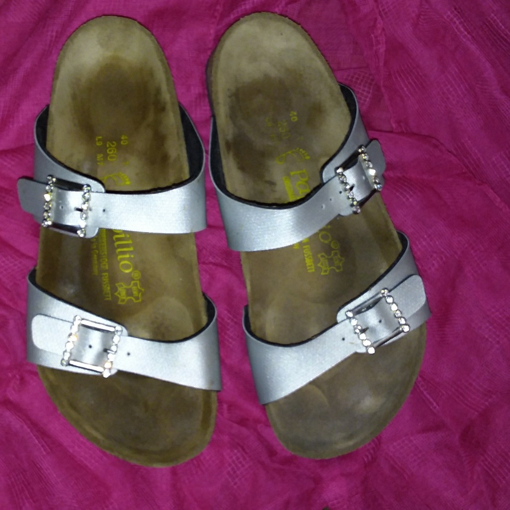 Silver Birkenstock Papillio w/Rhinestone Buckles!